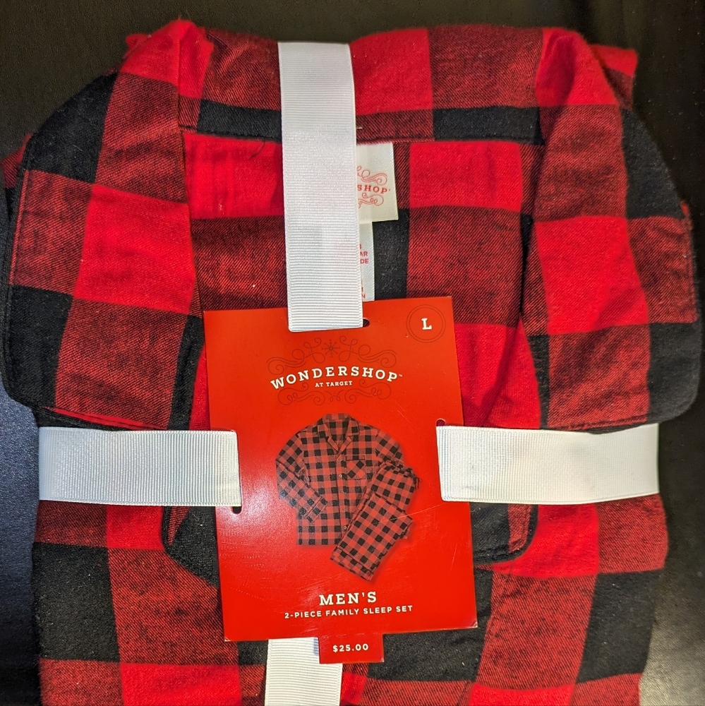 Wondershop  Men's Pajama Set, Size L - Black/Red